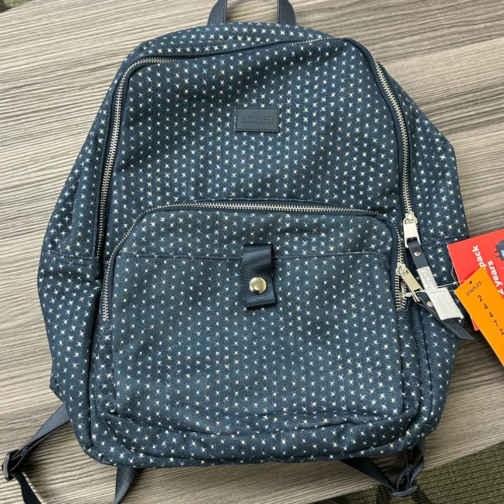 Bodhi blue glitter stars backpack new with tags